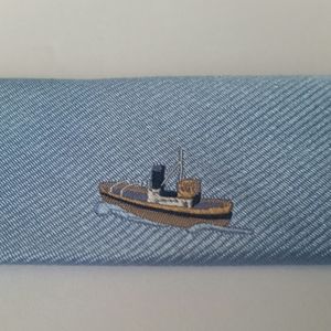 JCREW 100% silk belt boats, nautical